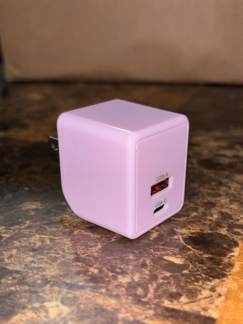 Pink Dual-Port USB-A & USB-C Wall Charger - Compact Travel Adapter